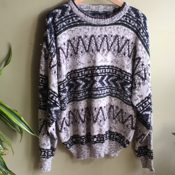 Vintage Sweaters - Vintage Dad Sweater Grandpa 90s Oversized